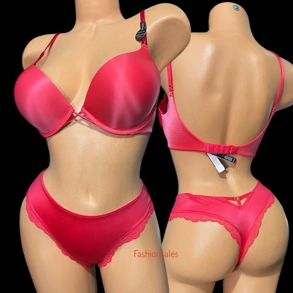 Victorias Secret Set Very Sexy Bombshell Add-2-Cups Push Up bra & Thong 36DD / M